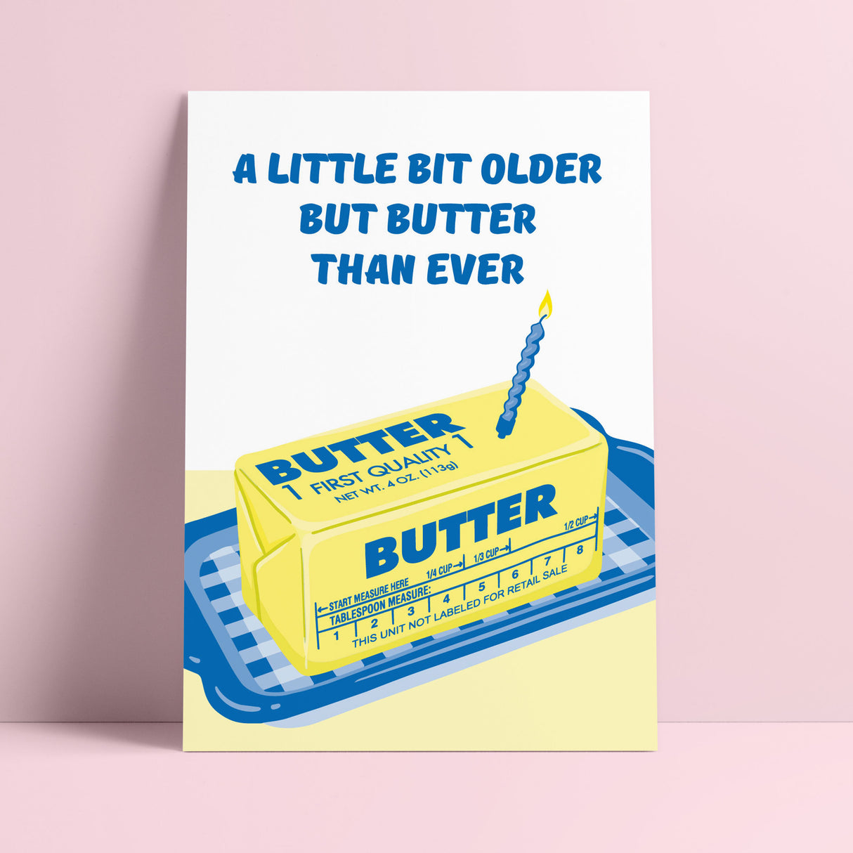 Riso print Verjaardagskaart Butter than ever Botervloot