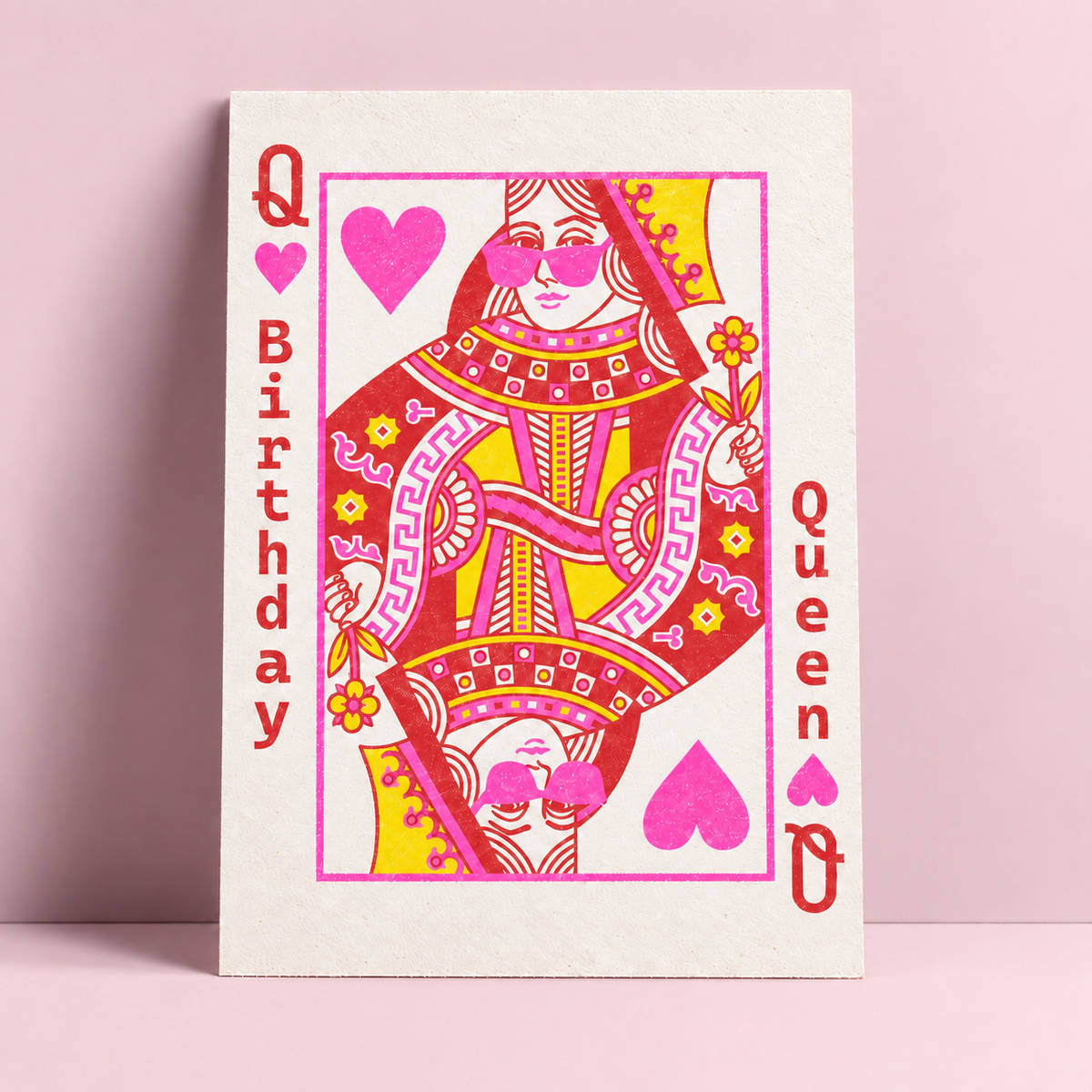 Riso print Verjaardagskaart Birthday Queen