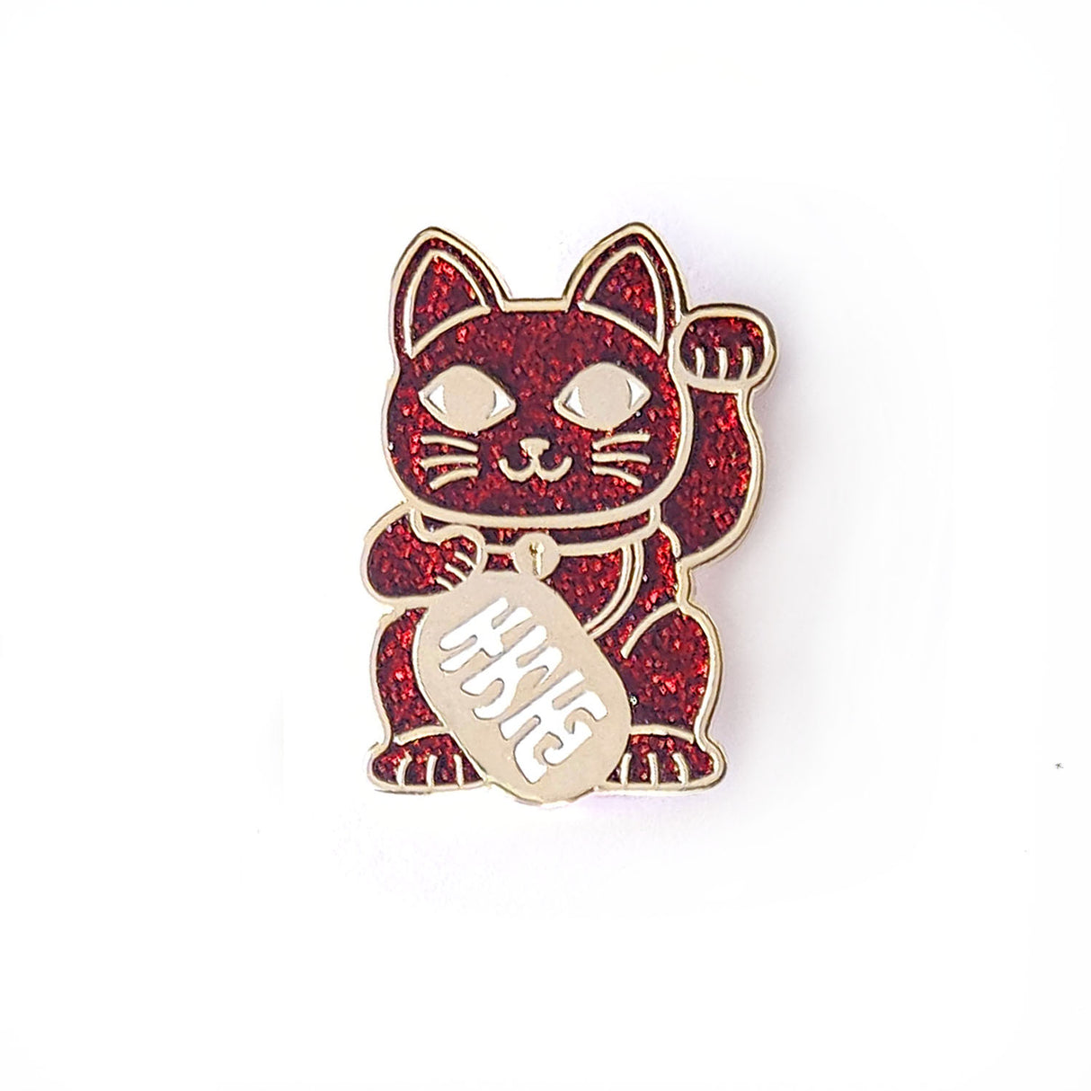 Maneki Neko pin rood studio inktvis geluks kat