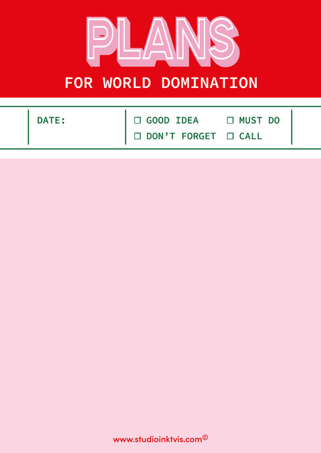 Notitieblok A6 Plans for world domination