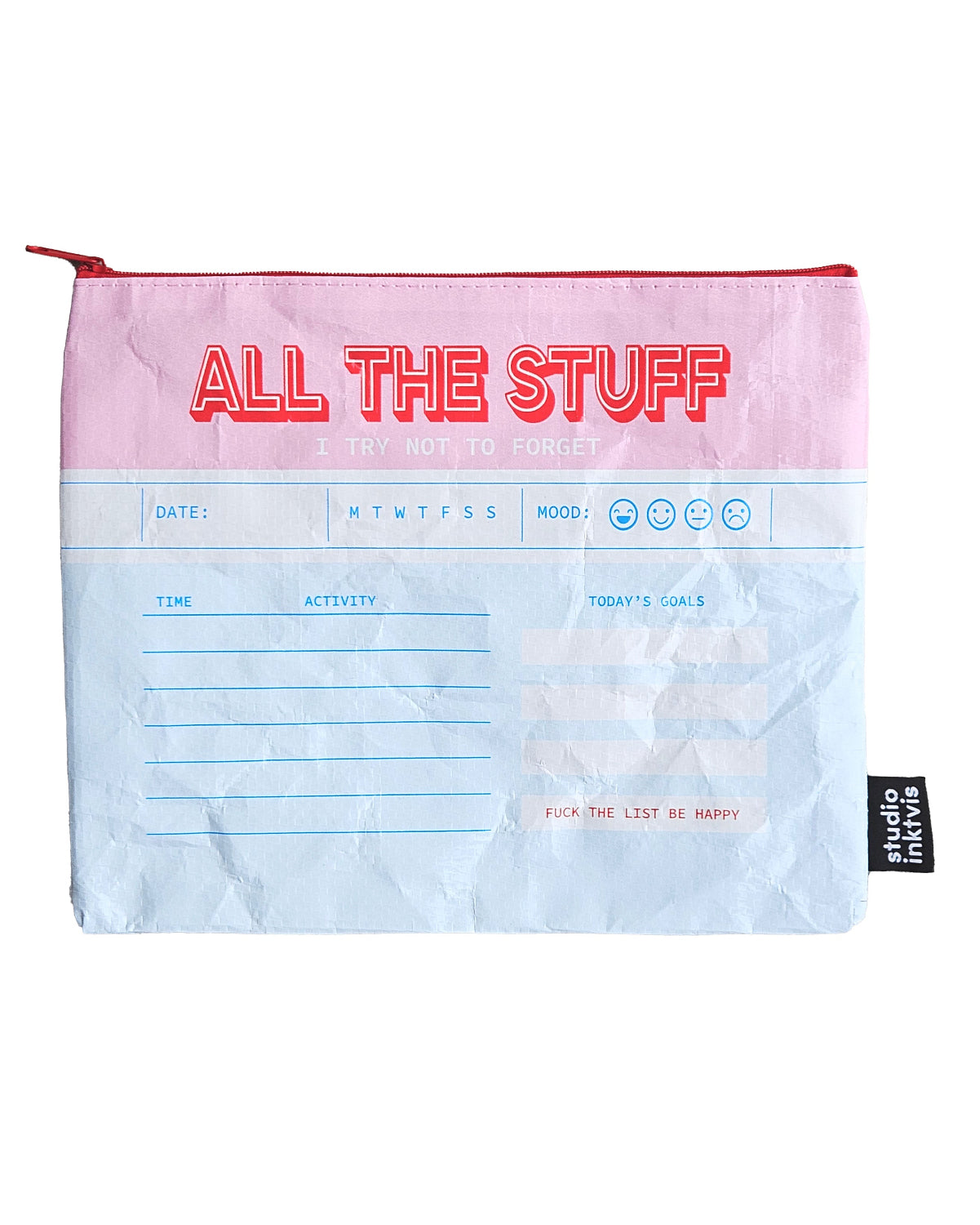 Pouchette etui All The Stuff I Try Not To Forget van gerecycled plastic-Etuis-Txt-Studio Inktvis