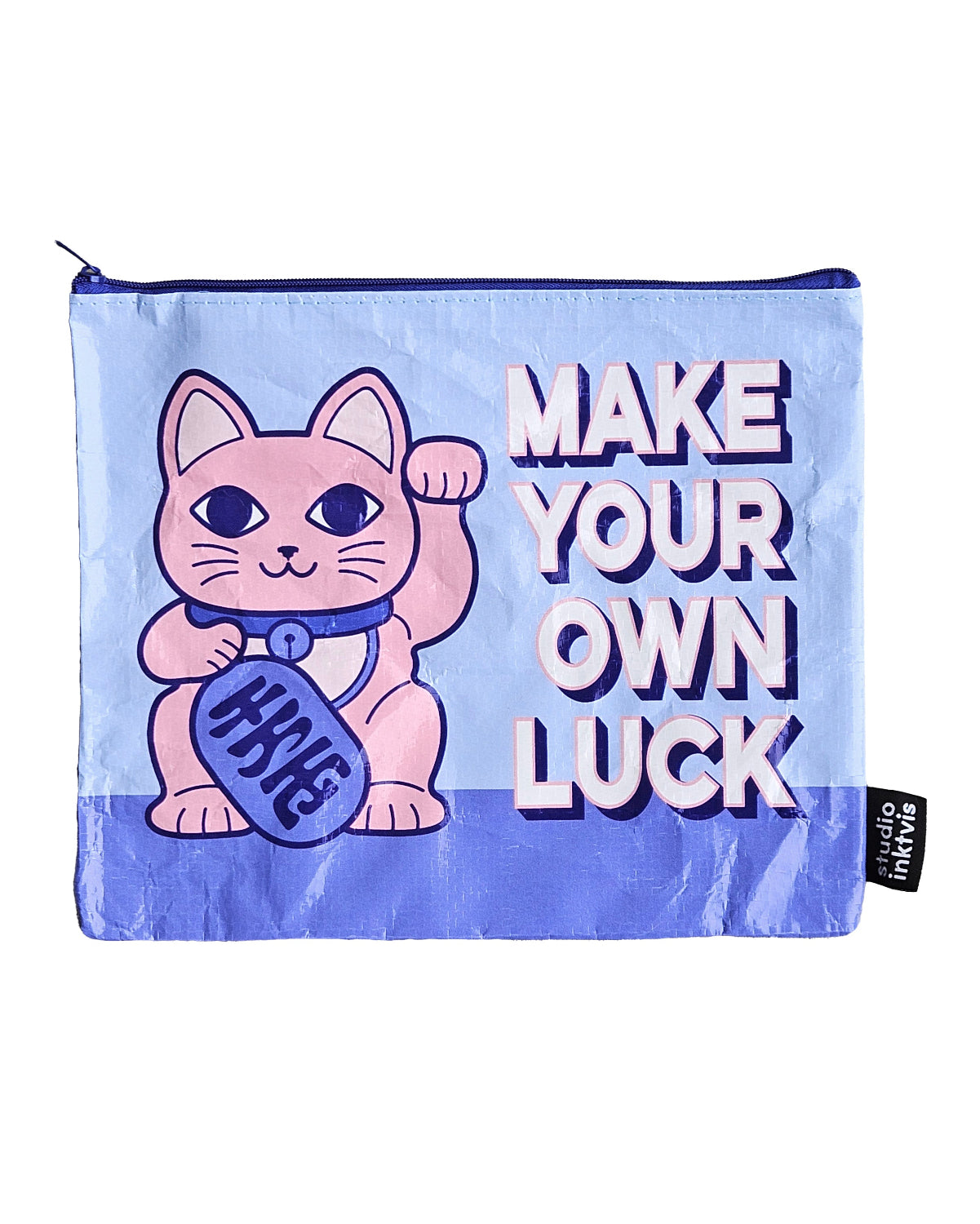 Pouchette etui Maneki Neko Make your own luck van gerecycled plastic-Etuis-Fun-Studio Inktvis
