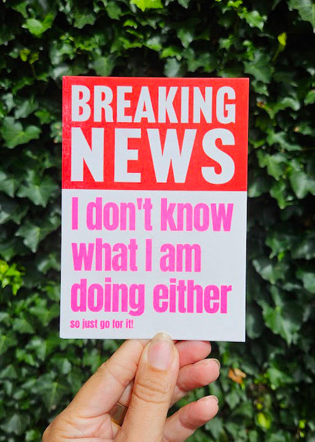 Riso print breaking news neon pink