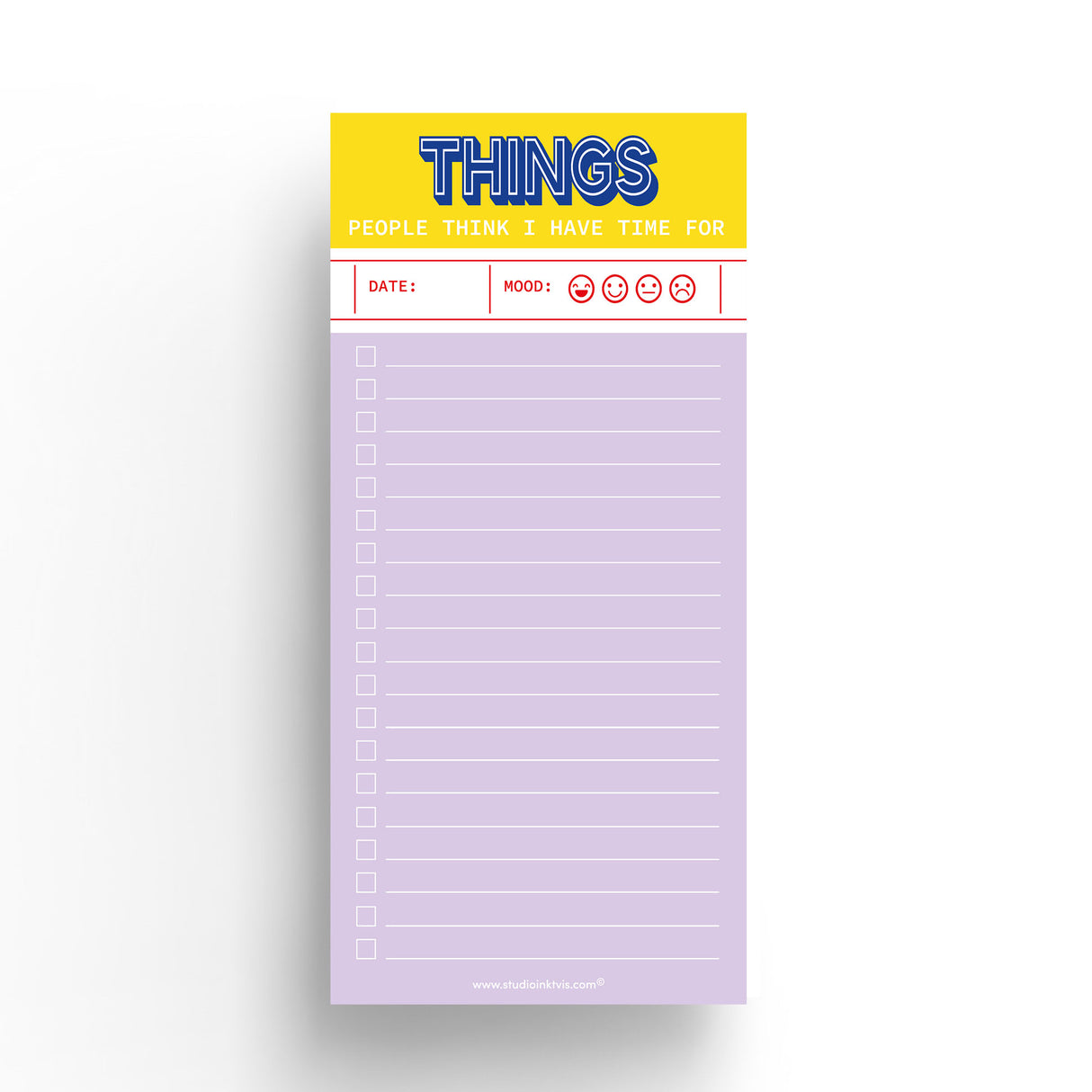 To do blok 10×21 cm Things people think I have time for