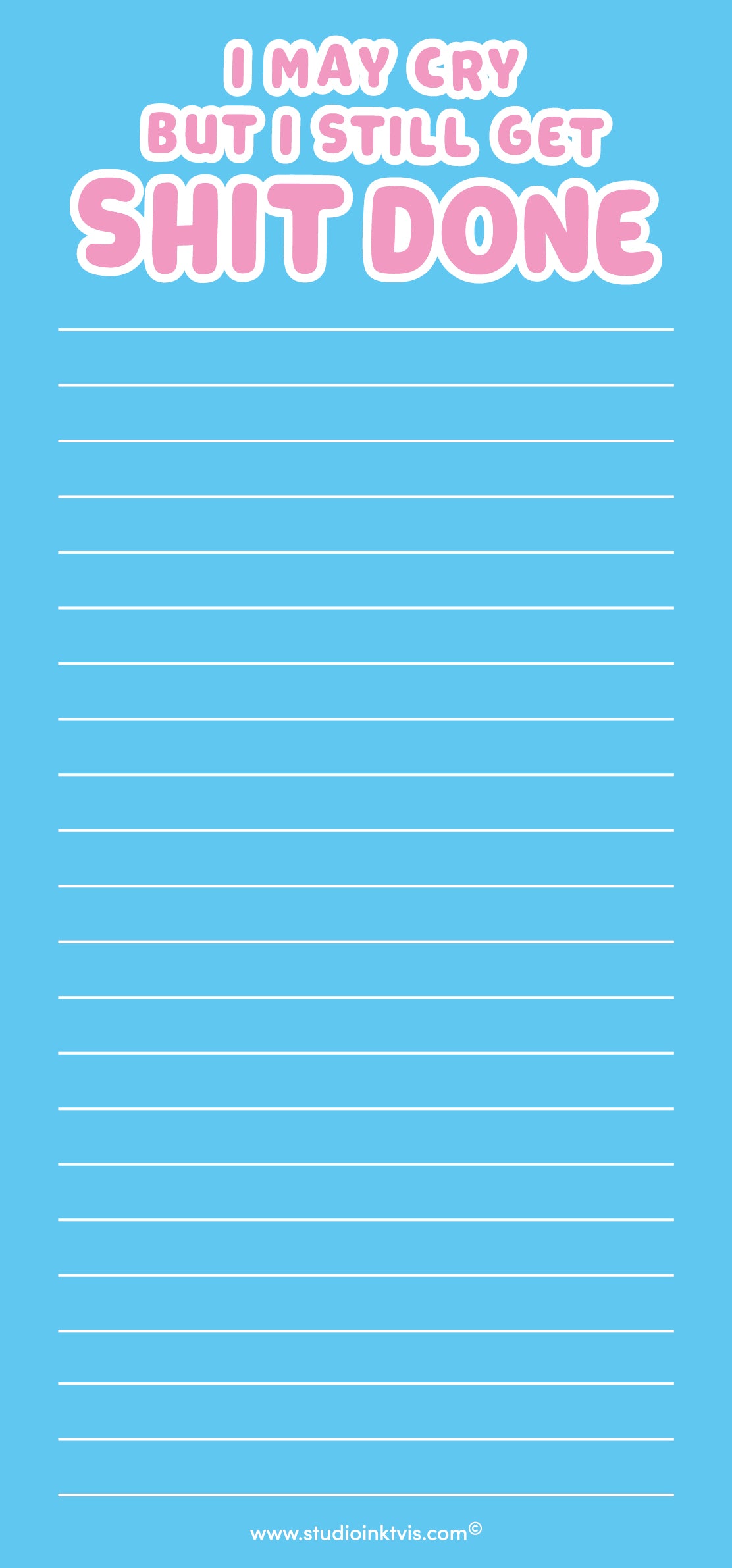 To do blok 10×21 cm I may cry but still get shit one