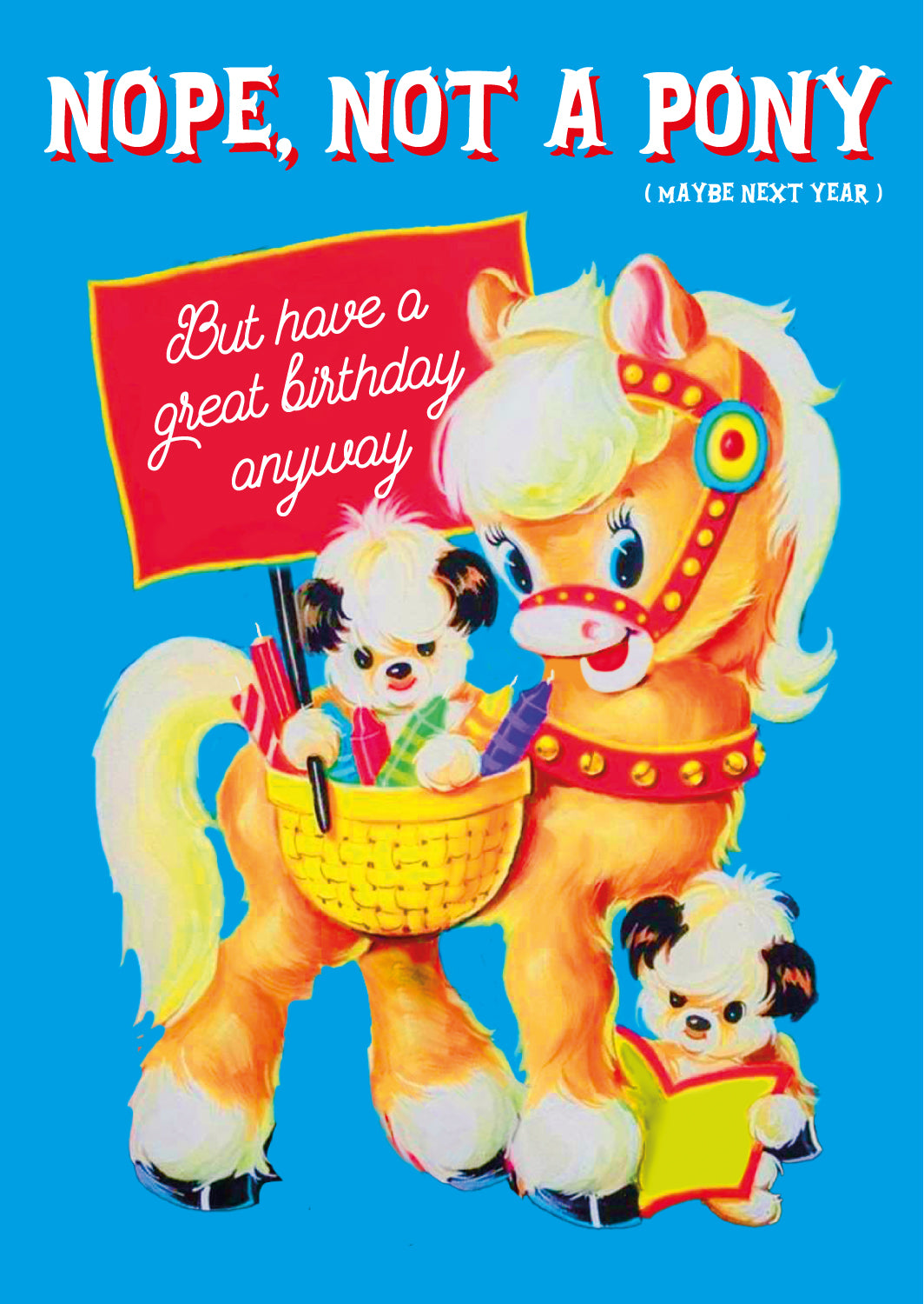 Nope, not a pony vintage with twist verjaardagskaart-Ansichtkaarten-Vin-Studio Inktvis