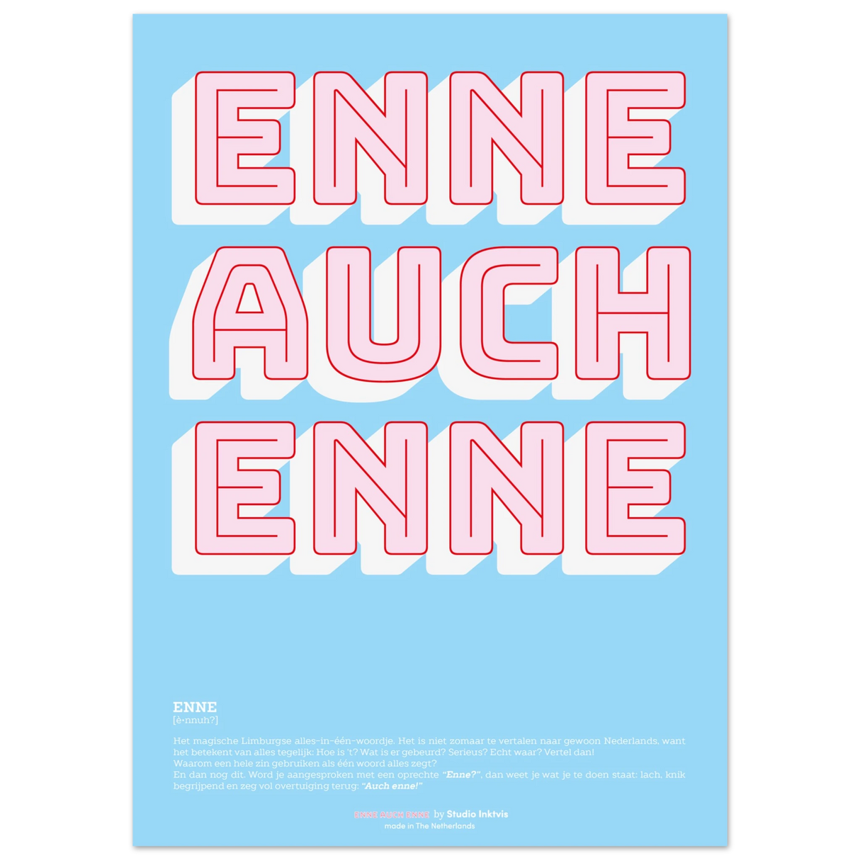 Enne Auch Enne - levendige hoge qualiteit print op extra zwaar, mat papier-Posters-Studio Inktvis-50x70 cm-Studio Inktvis
