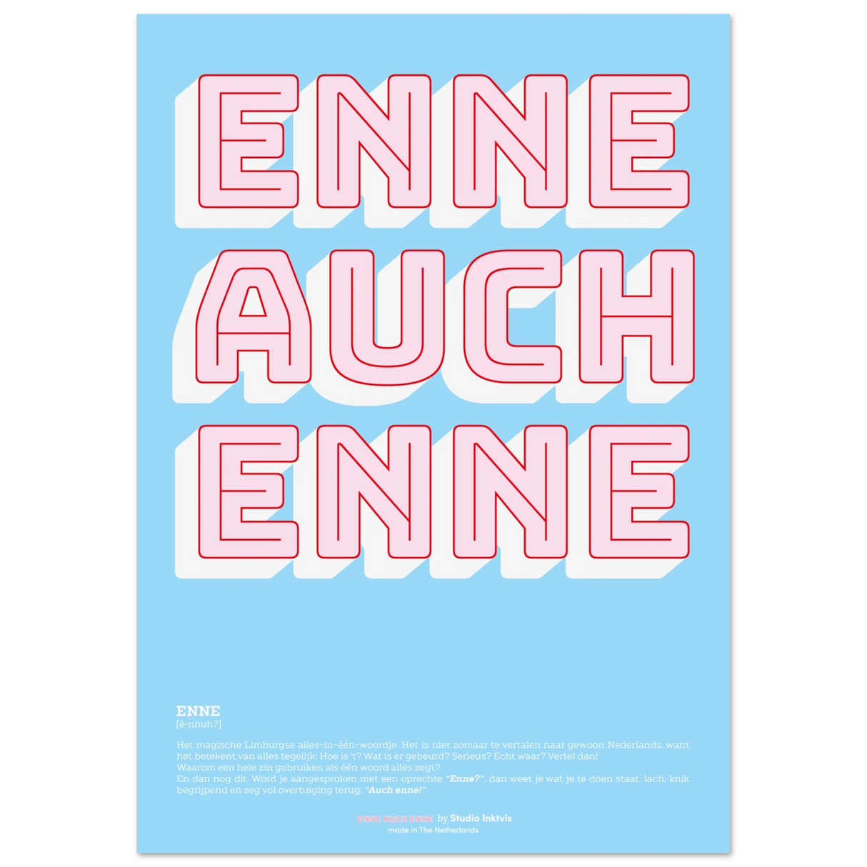Enne Auch Enne - levendige hoge qualiteit print op extra zwaar, mat papier-Posters-Studio Inktvis-A2 (42 x 59.4 cm)-Studio Inktvis