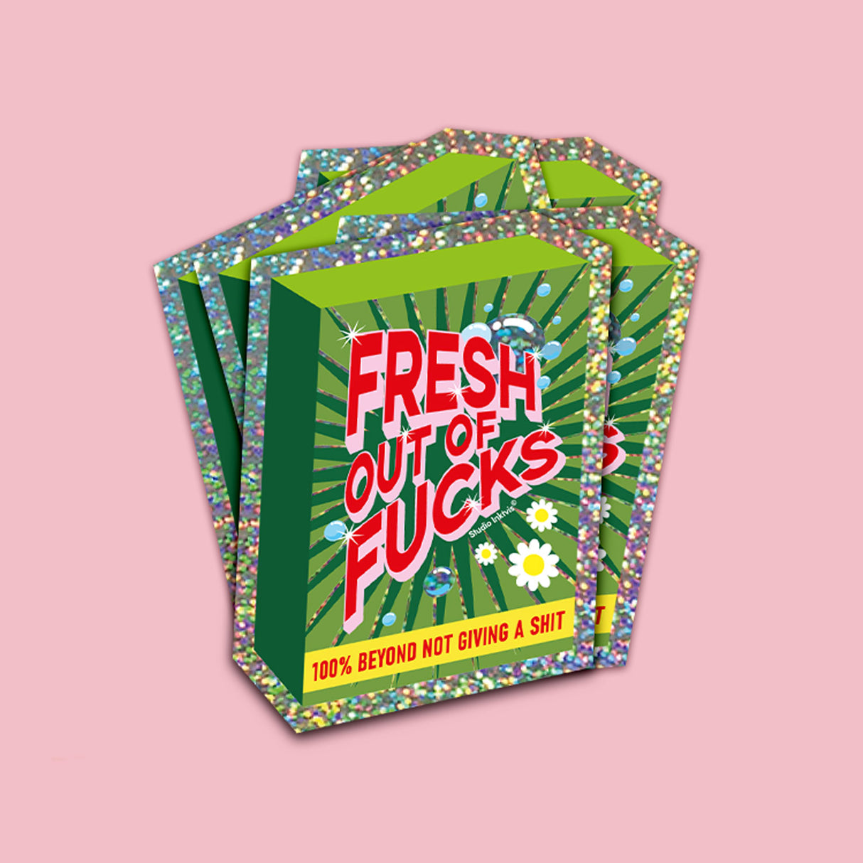 Glitter sticker Fresh out of fucks-Stickers-Txt-Studio Inktvis