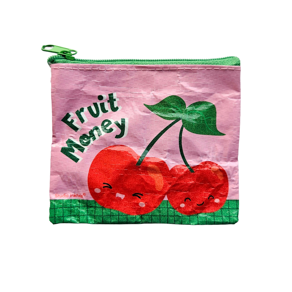 Mini-Geldbörse Kirschen aus recyceltem Kunststoff