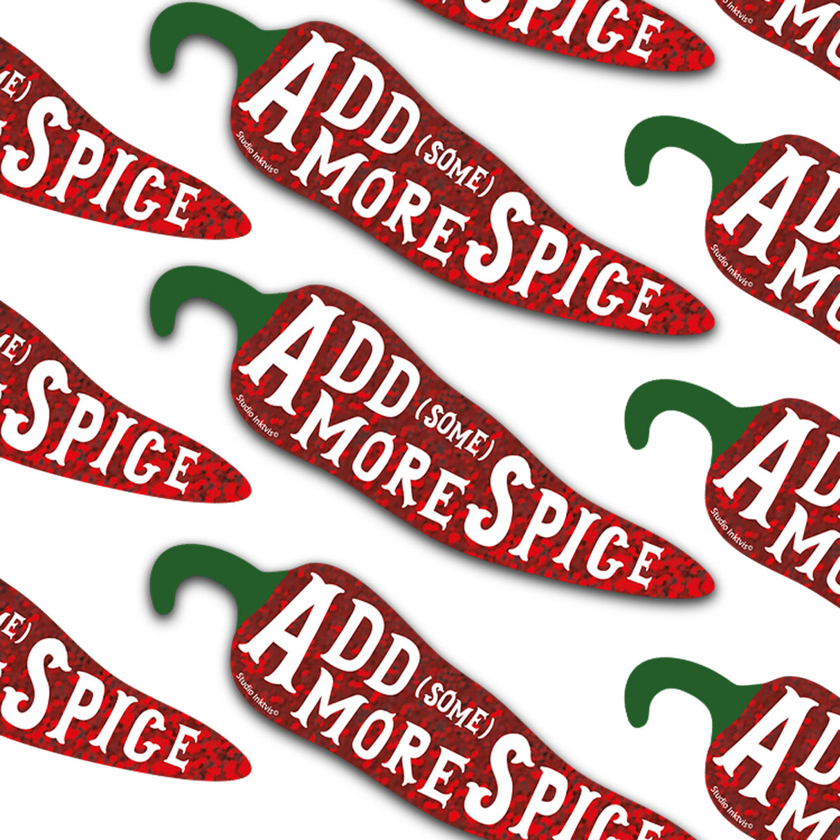 Glitter sticker Add some more spice Chilipeper-Stickers-Fun-Studio Inktvis