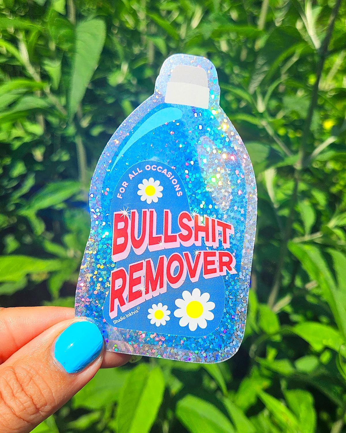 Glitter sticker Bullshit remover wasmiddel-Stickers-Txt-Studio Inktvis