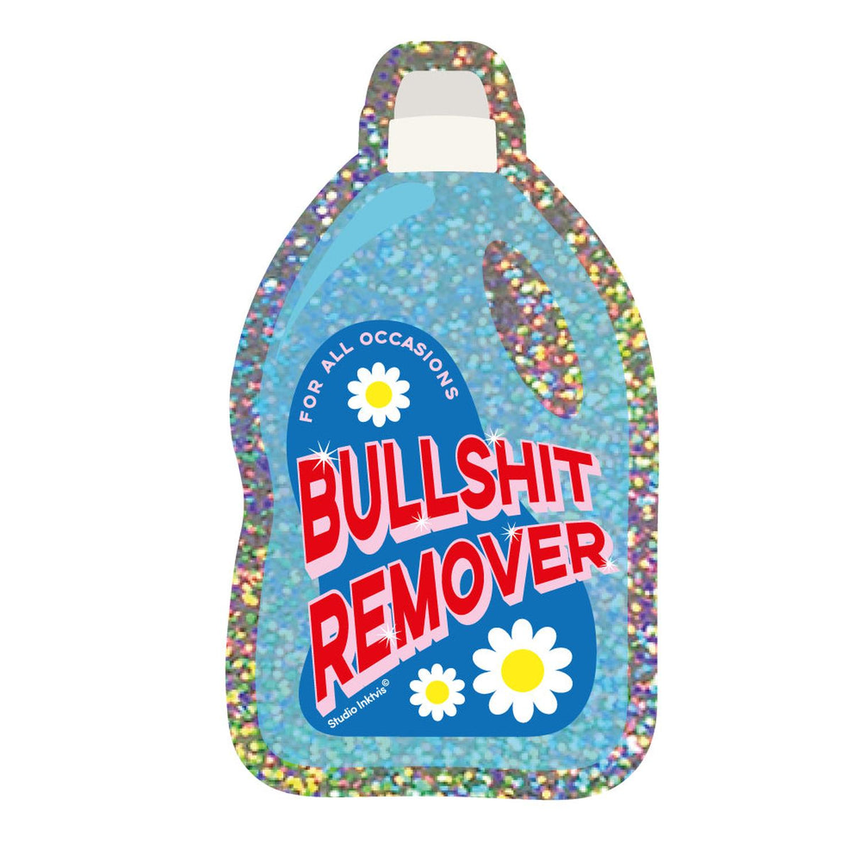 Glitter sticker Bullshit remover wasmiddel-Stickers-Txt-Studio Inktvis