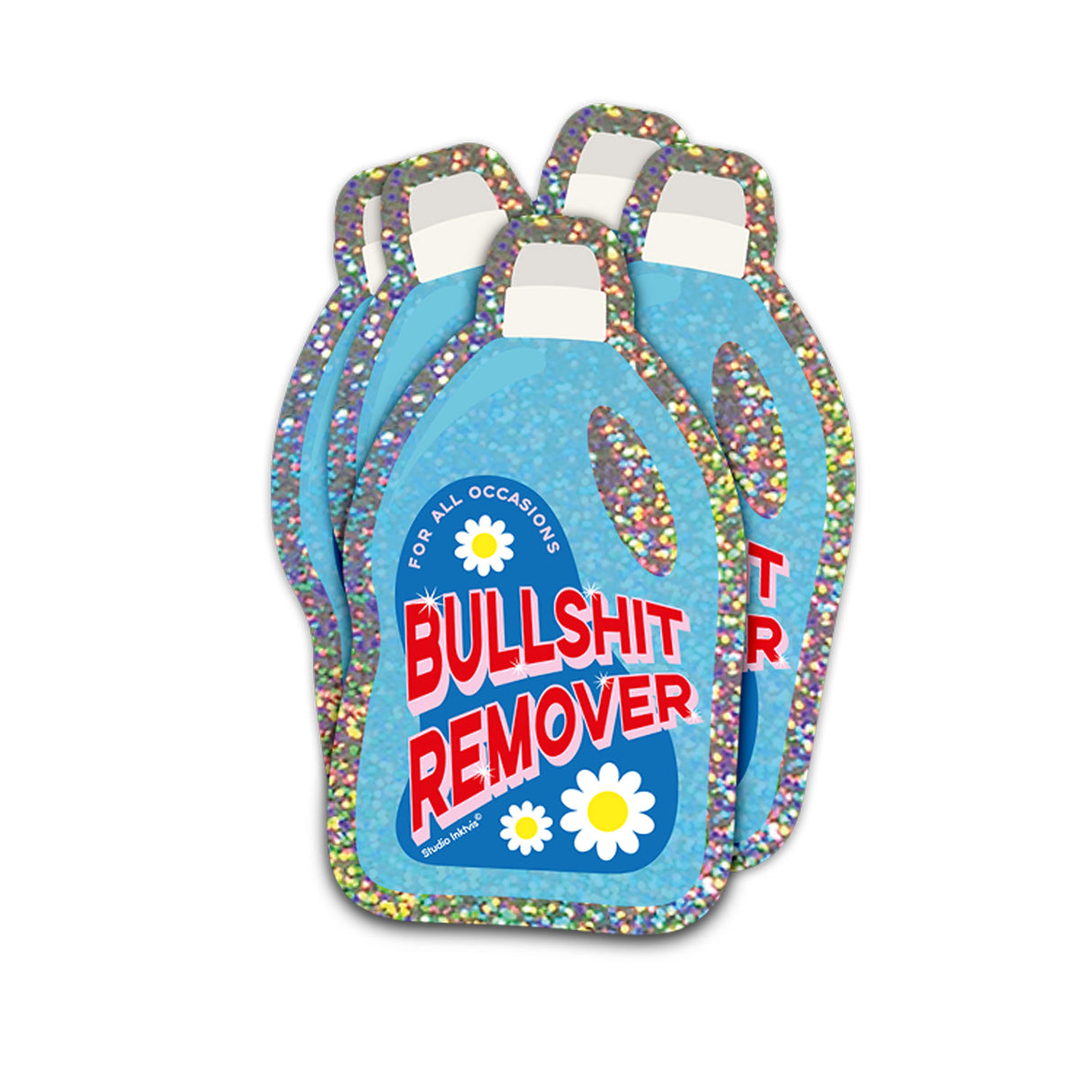 Glitter sticker Bullshit remover wasmiddel-Stickers-Txt-Studio Inktvis