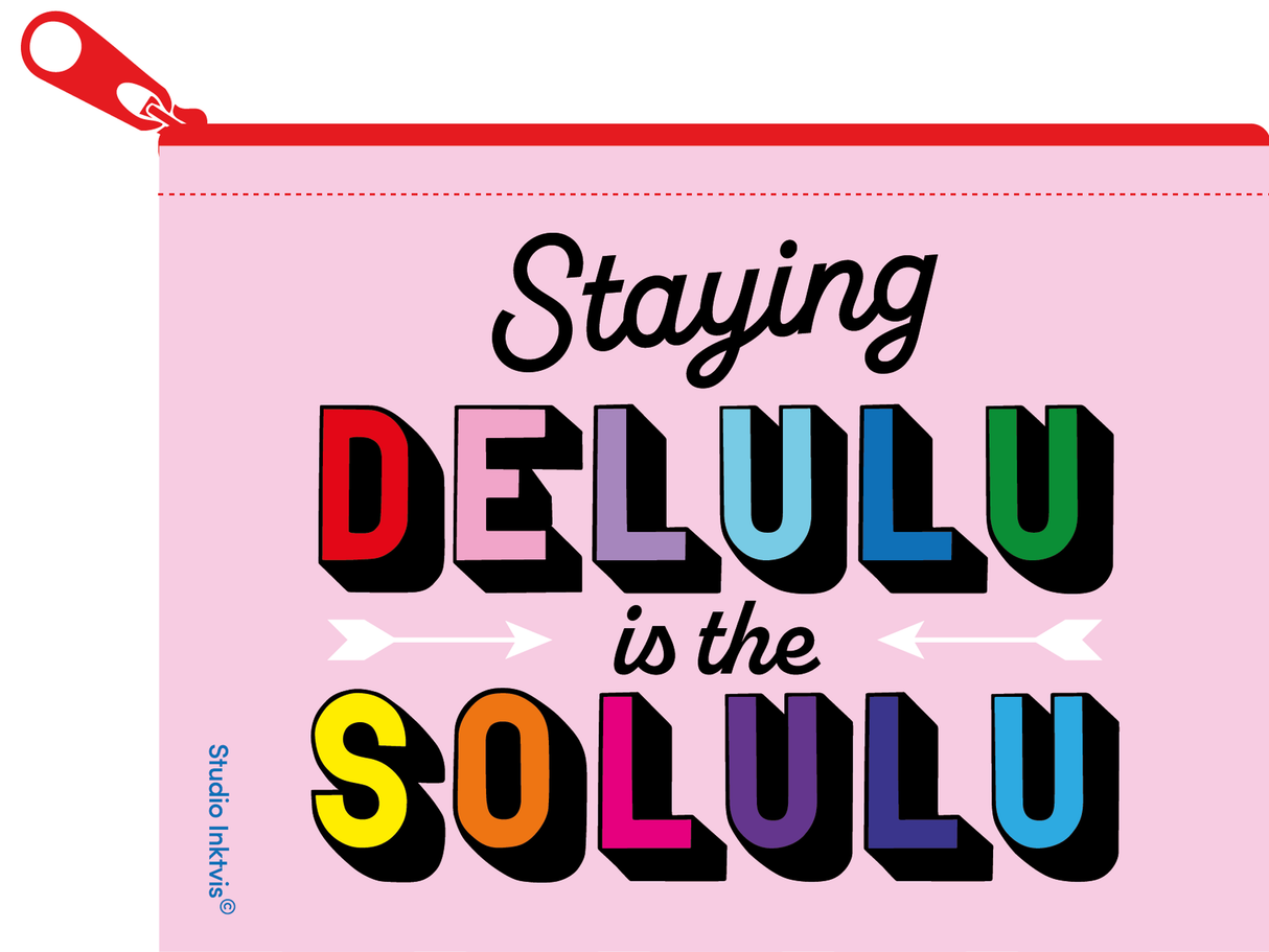 Mini portemonnee Coin purse Staying DELULU van gerecycled plastic-Portemonnee-Txt-Studio Inktvis