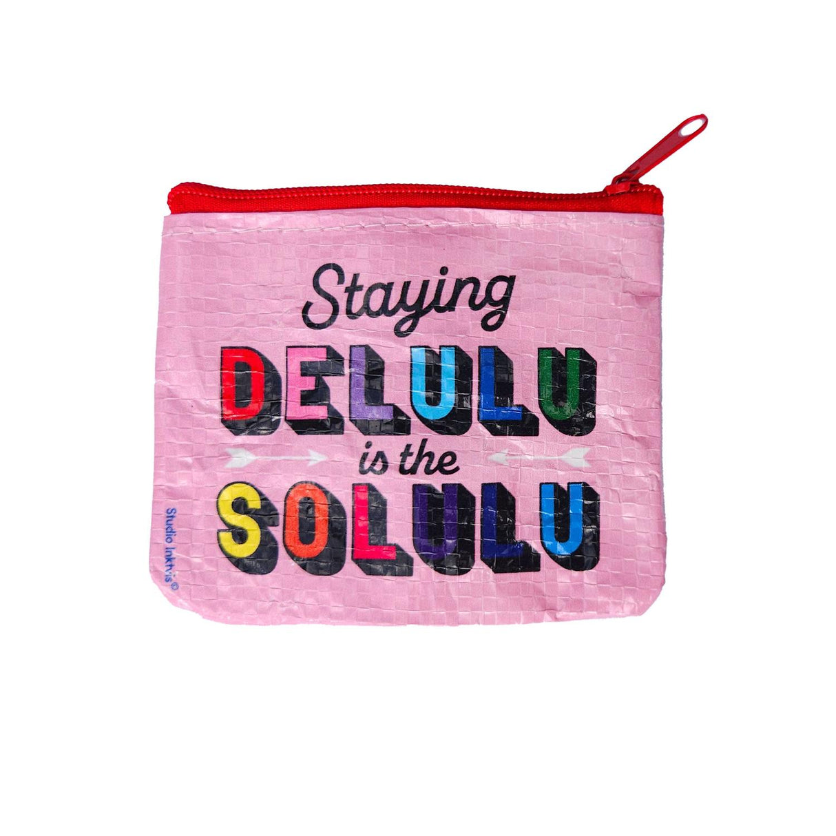 Mini portemonnee Coin purse Staying DELULU van gerecycled plastic-Portemonnee-Txt-Studio Inktvis