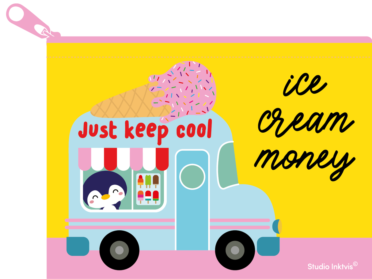 Mini portemonnee Ice cream money van gerecycled plastic-Portemonnee-Hip-Studio Inktvis