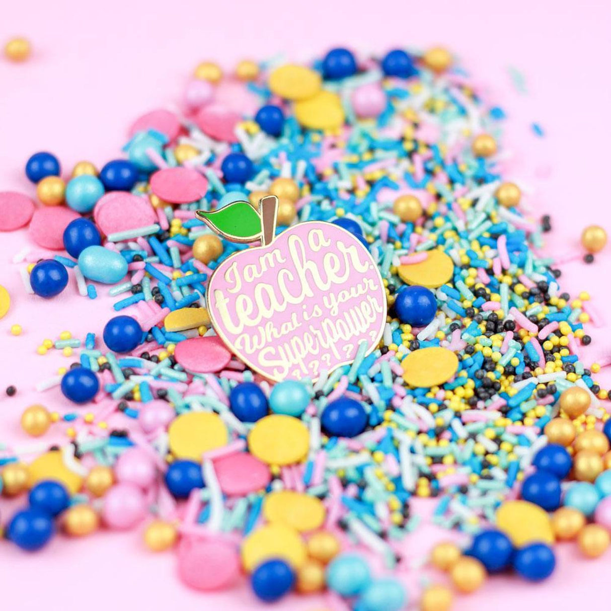 Pin I am a Teacher roze-Studio Inktvis-Studio Inktvis