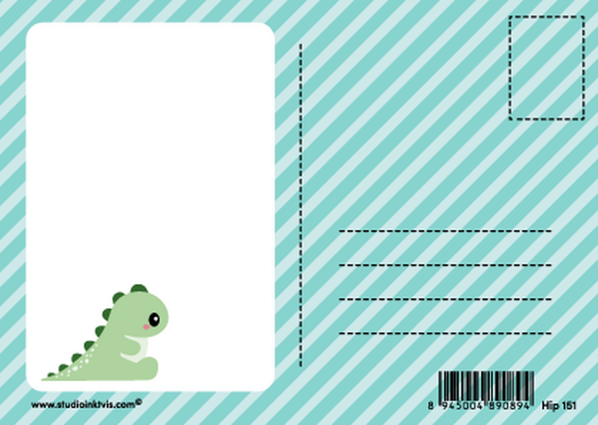 Rarw means i love you dinosaurus-Ansichtkaarten-Studio Inktvis-Studio Inktvis