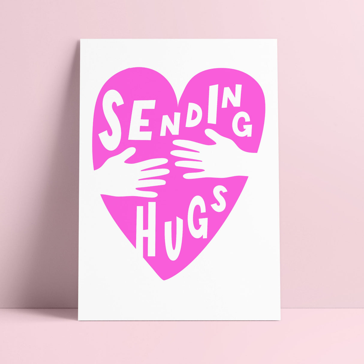 Riso print Hart Sending Hugs-Ansichtkaarten-Fun-Studio Inktvis