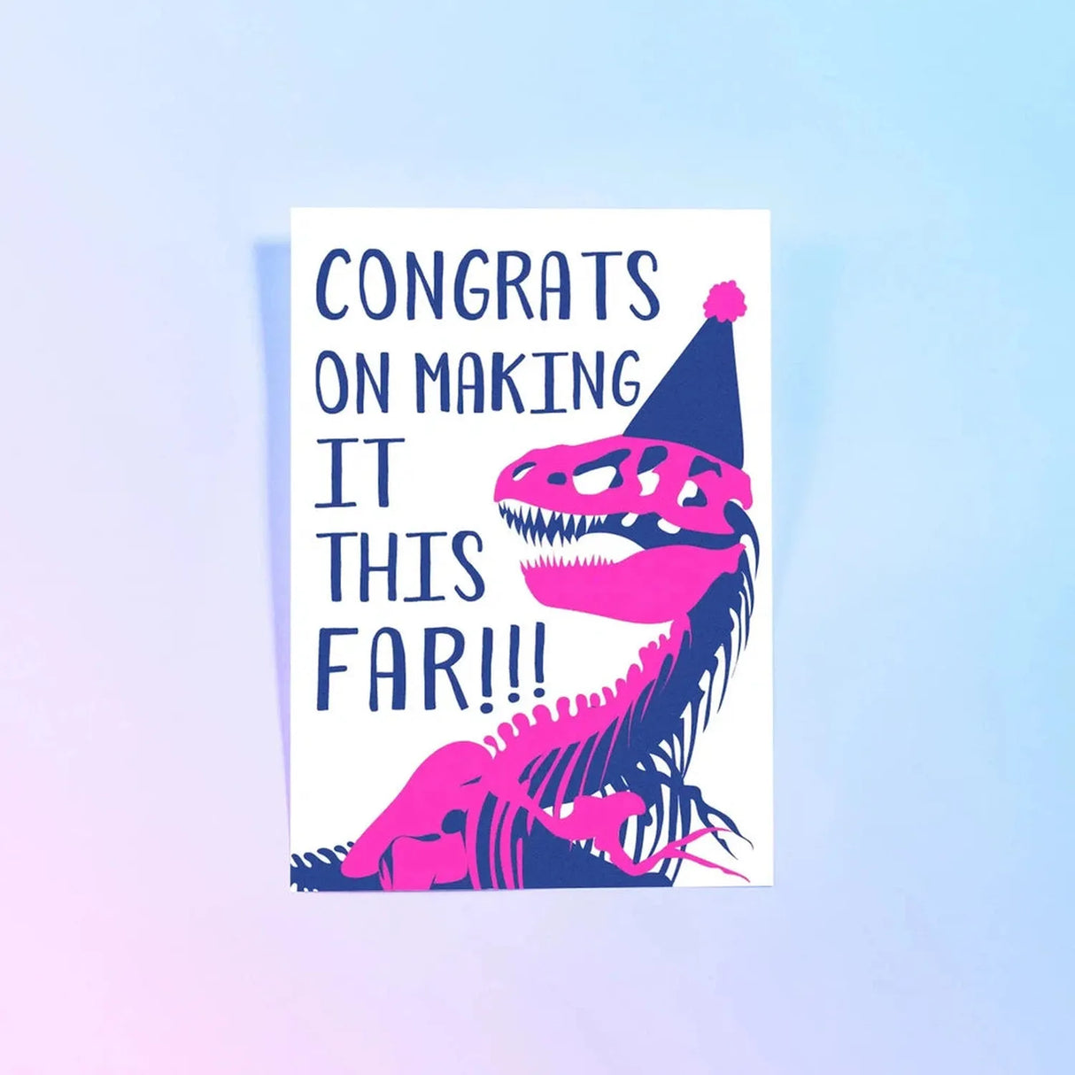 Riso print Congrats t-rex-Ansichtkaarten-Fun Riso-Studio Inktvis