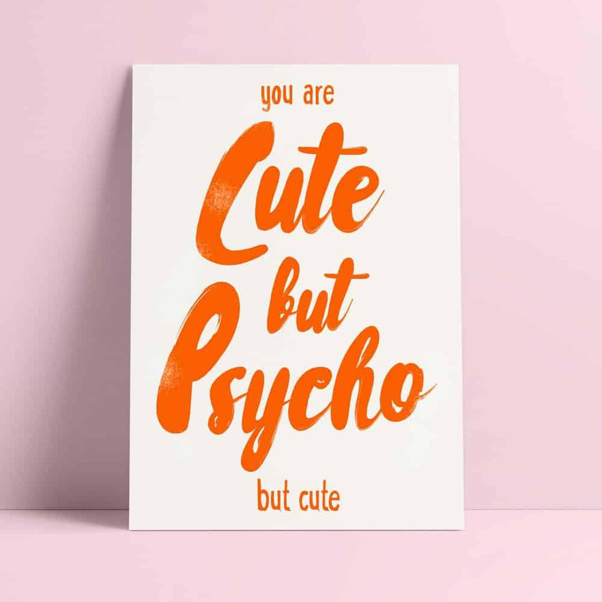 Riso print Cute but psycho but cute-Ansichtkaarten-Fun Riso-Studio Inktvis