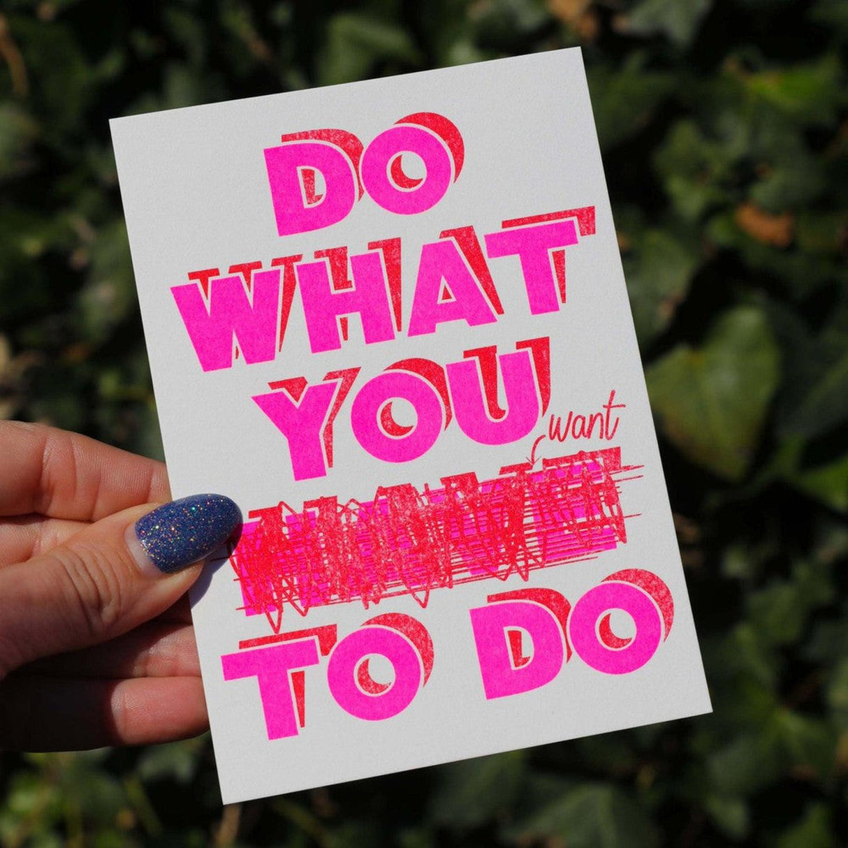 Riso print Do what you want to do-Ansichtkaarten-Fun Riso-Studio Inktvis