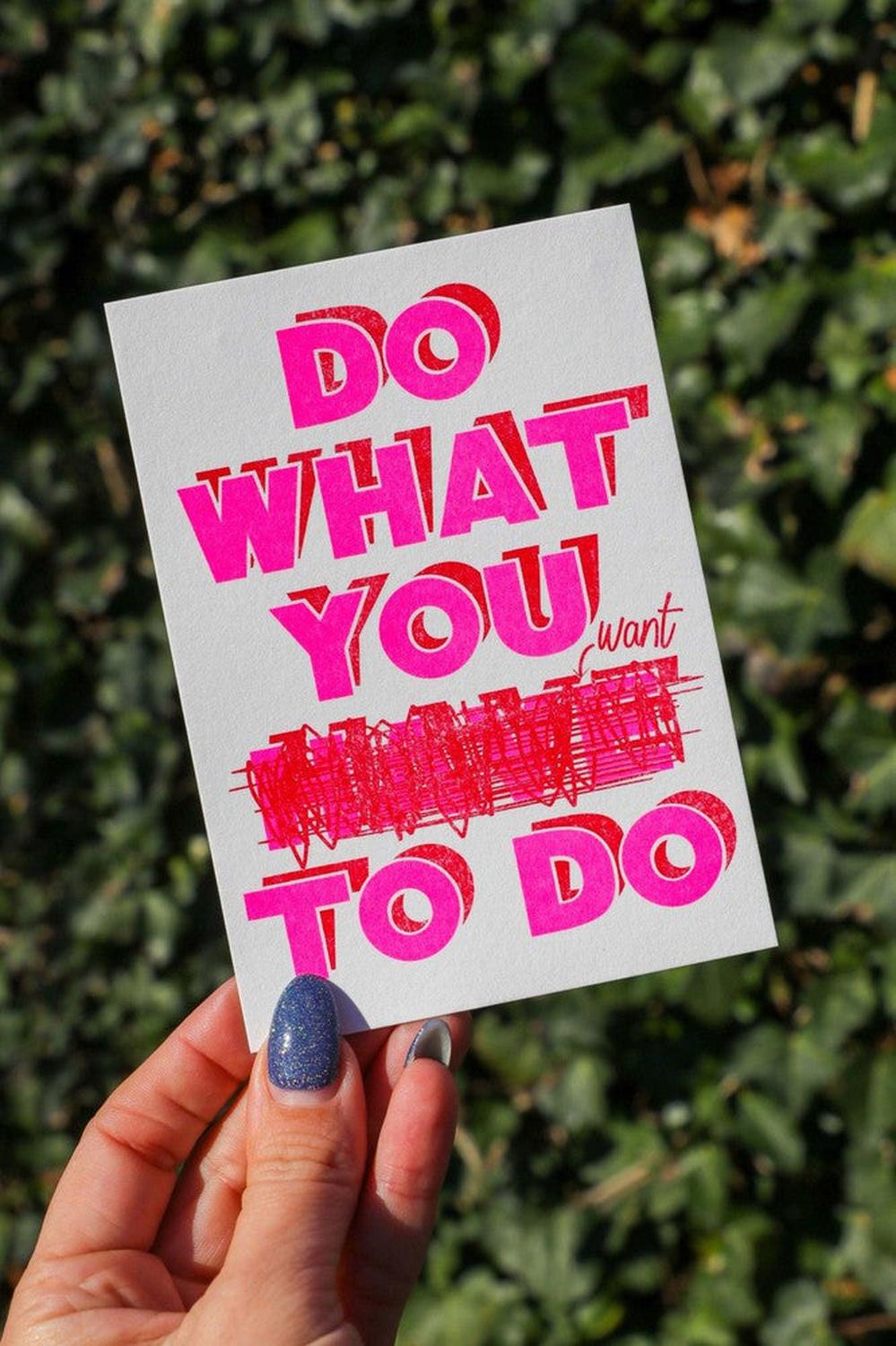 Riso print Do what you want to do-Ansichtkaarten-Fun Riso-Studio Inktvis