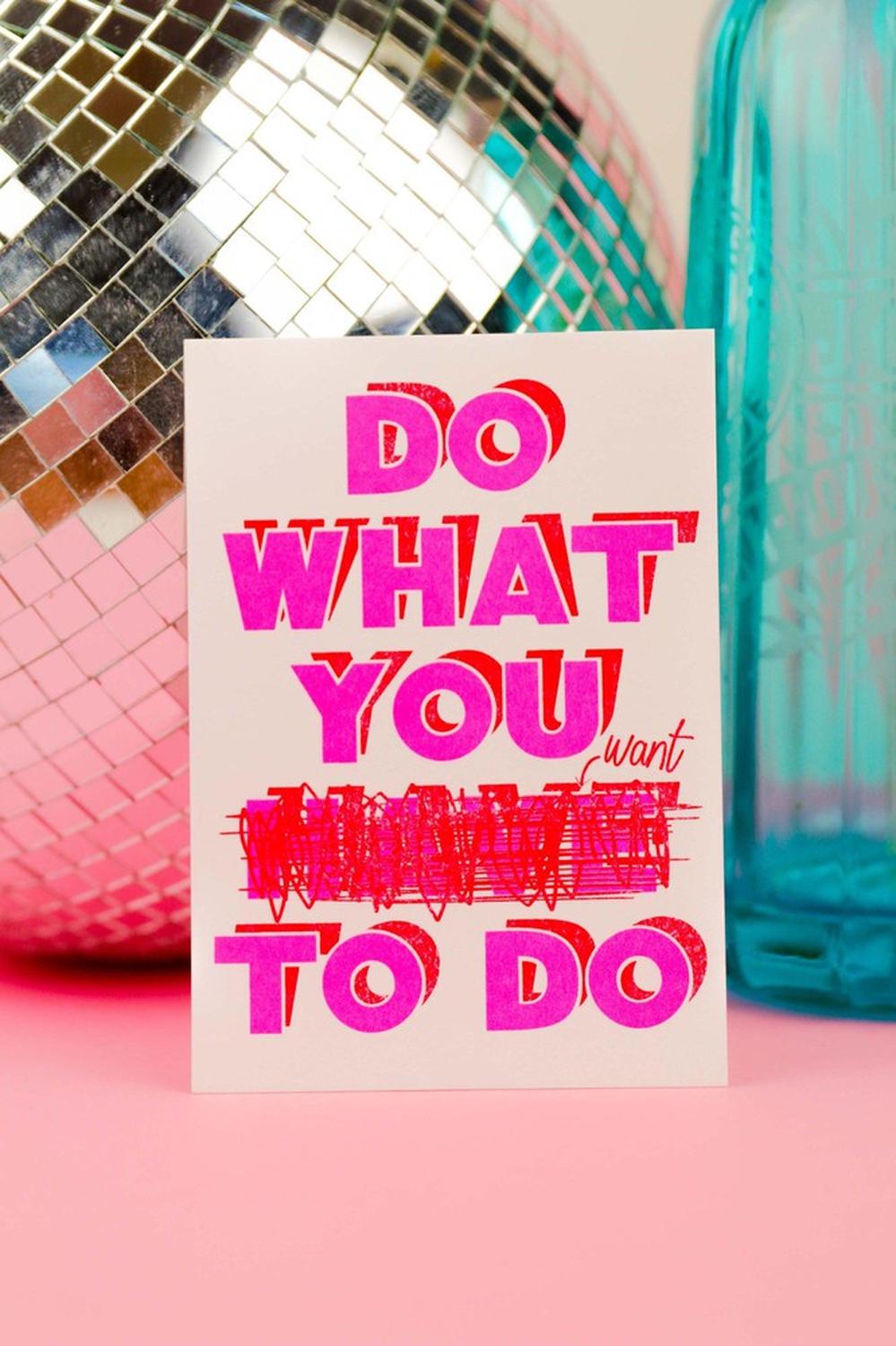 Riso print Do what you want to do-Ansichtkaarten-Fun Riso-Studio Inktvis