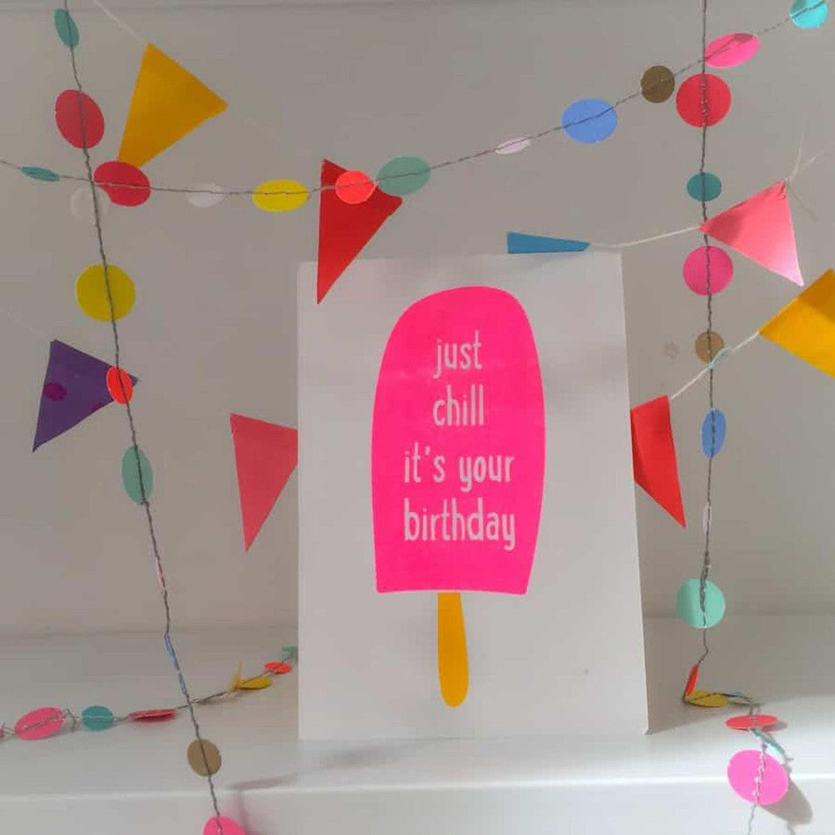 Riso print Just chill it is your birthday-Ansichtkaarten-Fun Riso-Studio Inktvis