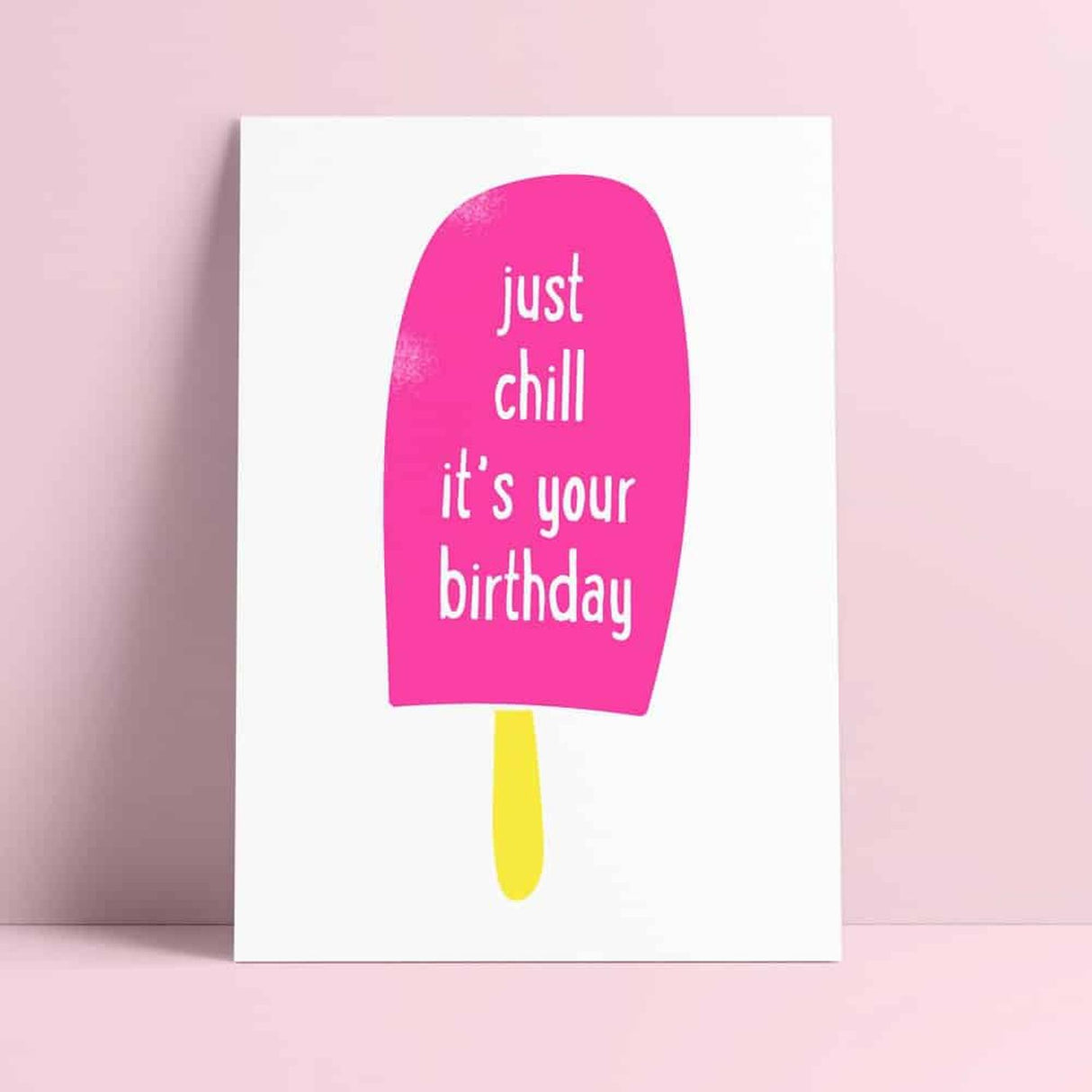 Riso print Just chill it is your birthday-Ansichtkaarten-Fun Riso-Studio Inktvis