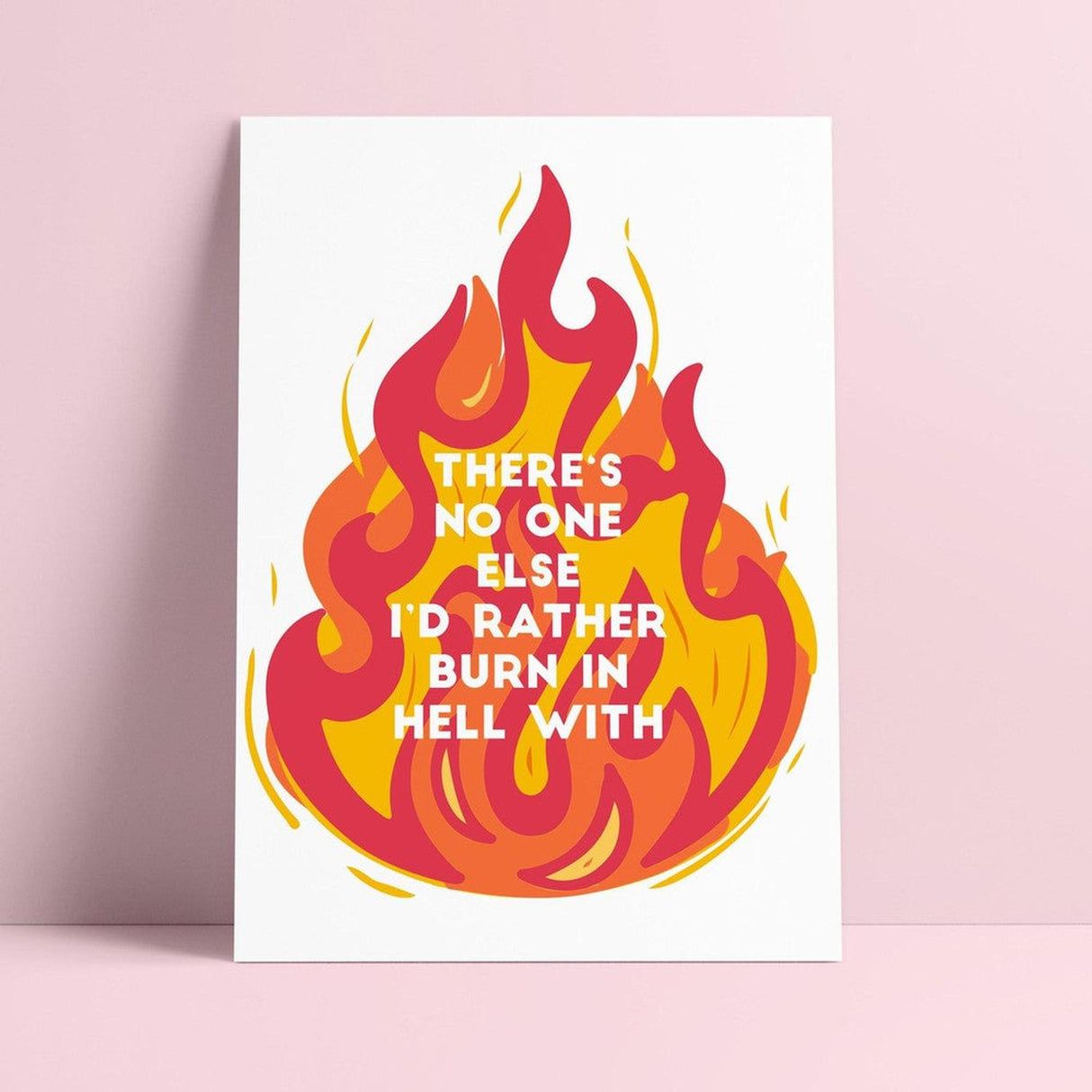 Riso print There's no one I rather burn in hell with-Ansichtkaarten-Fun-Studio Inktvis