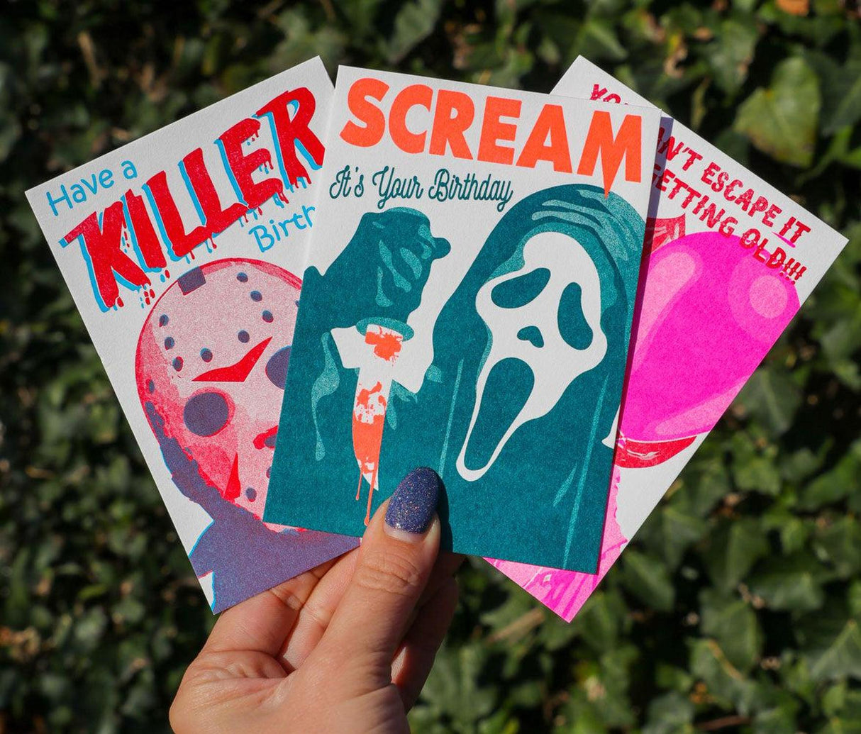 Scream it's your birthday-Ansichtkaarten-Studio Inktvis-Studio Inktvis