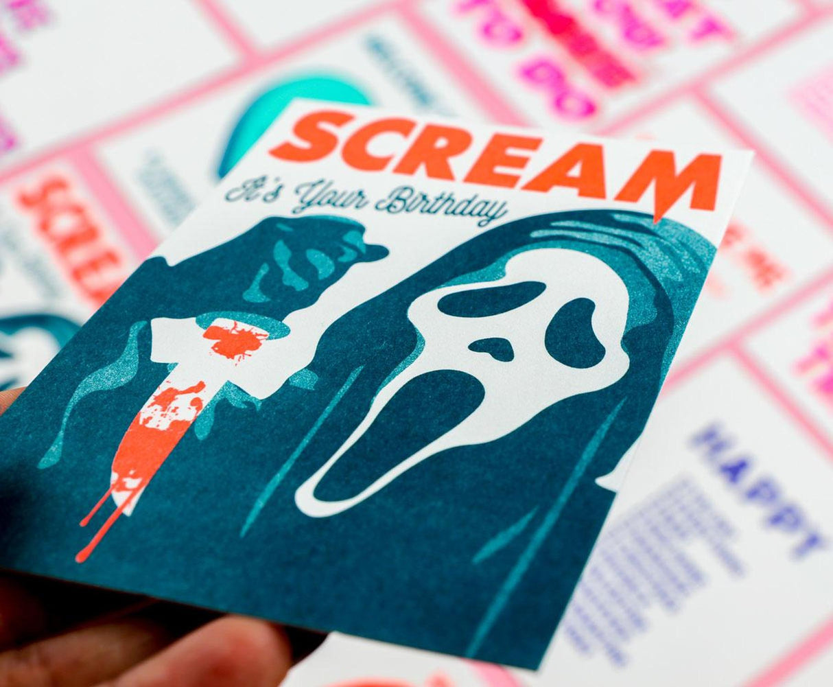 Scream it's your birthday-Ansichtkaarten-Studio Inktvis-Studio Inktvis