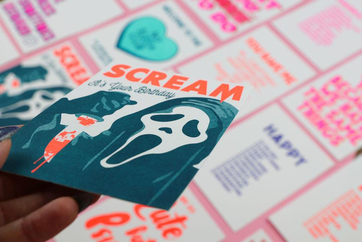 Scream it's your birthday-Ansichtkaarten-Studio Inktvis-Studio Inktvis
