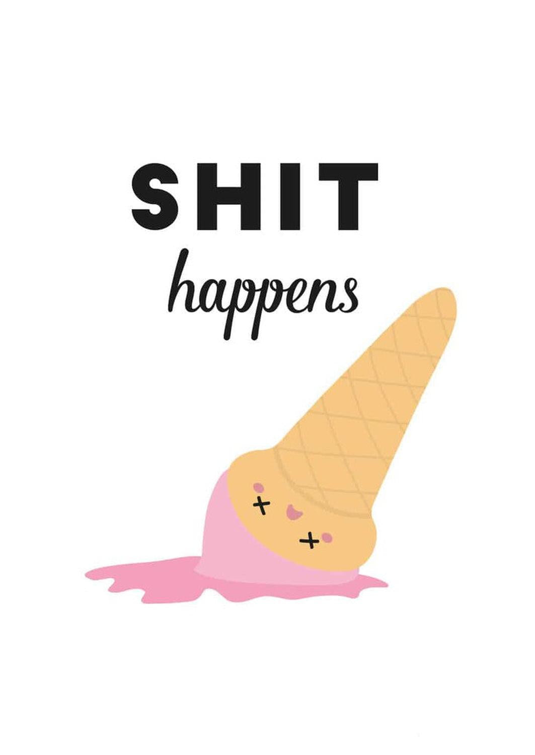 Shit happens ijsje-Ansichtkaarten-Studio Inktvis-Studio Inktvis