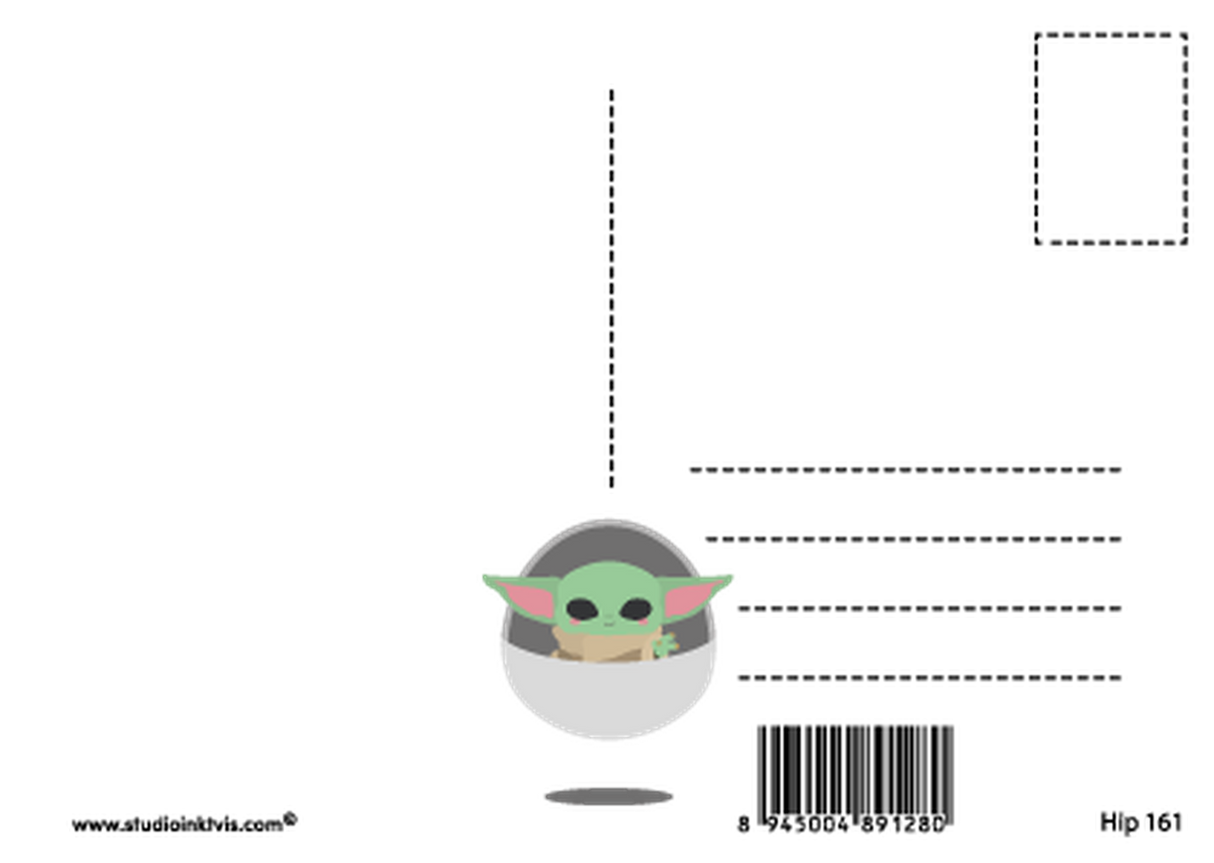 Star wars baby yoda-Ansichtkaarten-Studio Inktvis-Studio Inktvis