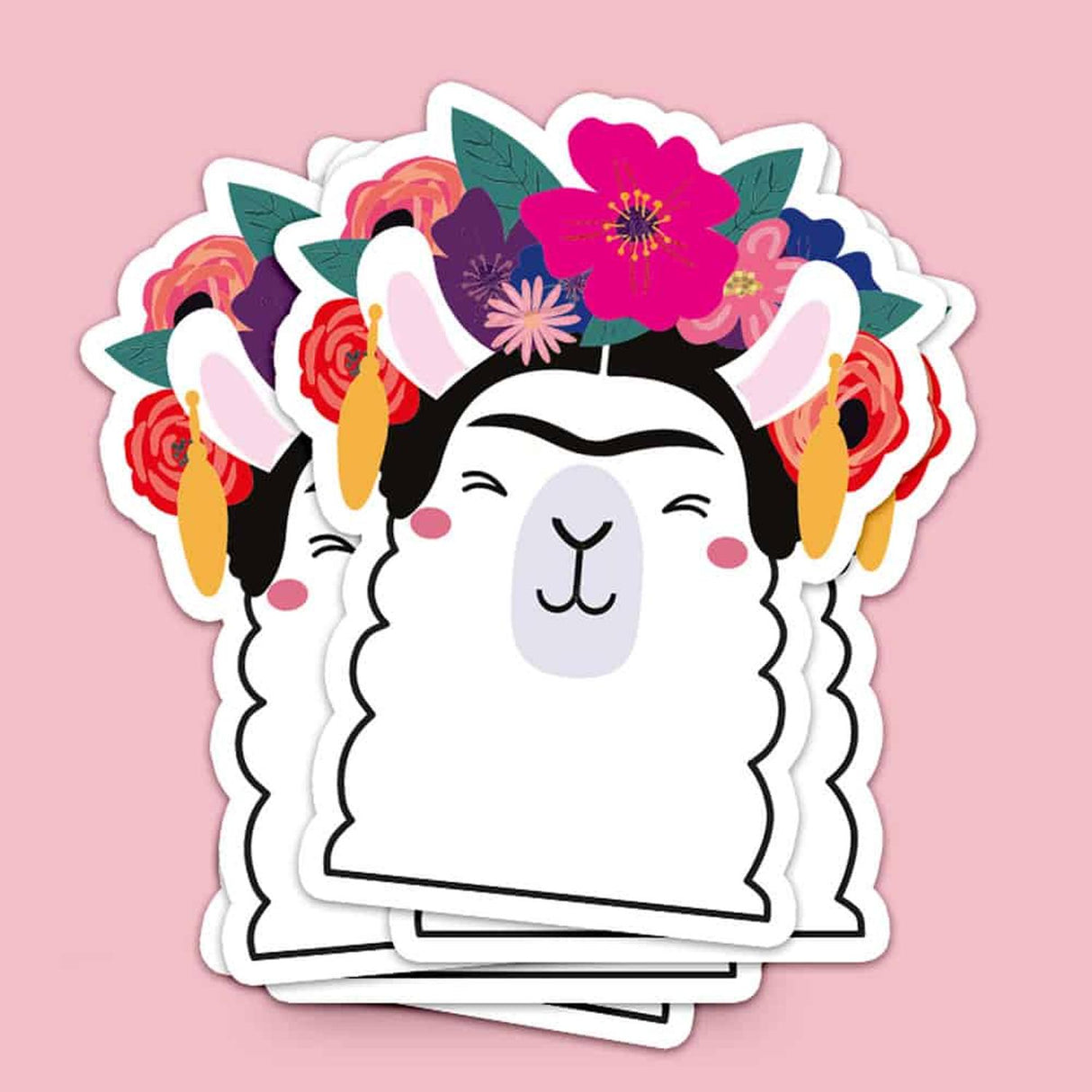 Sticker Frida Kahlo llama-Stickers-Studio Inktvis-Studio Inktvis