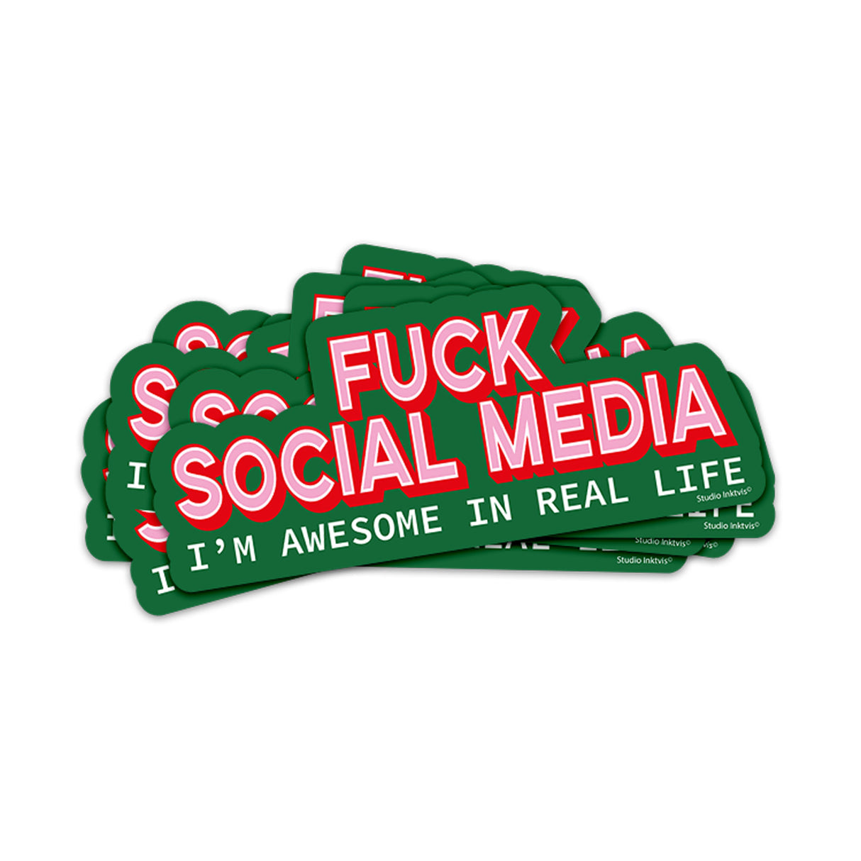 Sticker Fuck Social Media I am awesome in real life-Stickers-Txt-Studio Inktvis