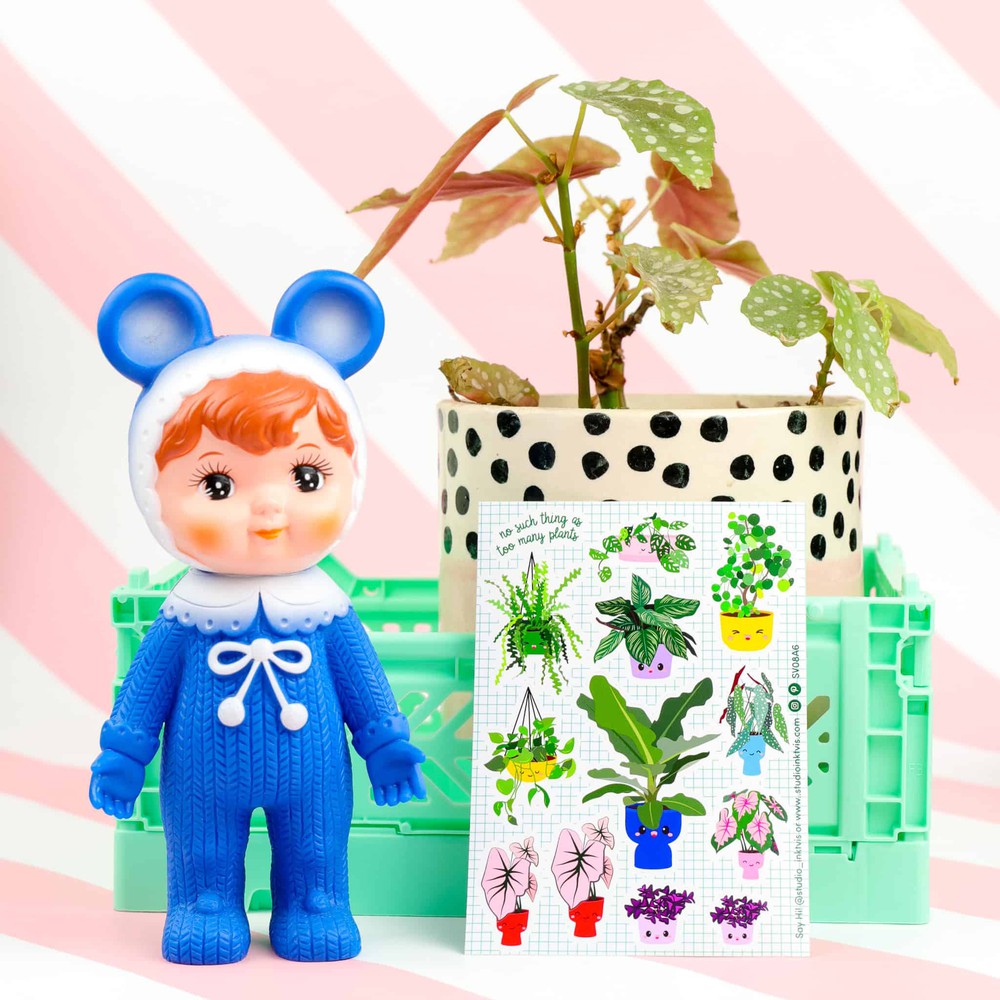 Stickervel Planten met o.a. Bananenplant , Calathea, Zaagcactus, Caladium-Stickers-Hip-Studio Inktvis