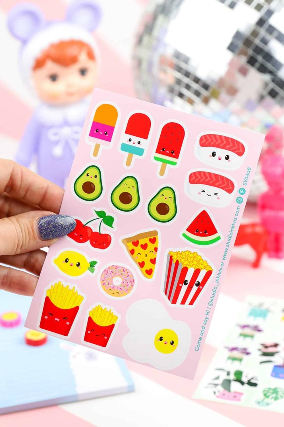 Stickervel Sushi fruit en fast food-Stickers-Hip-Studio Inktvis