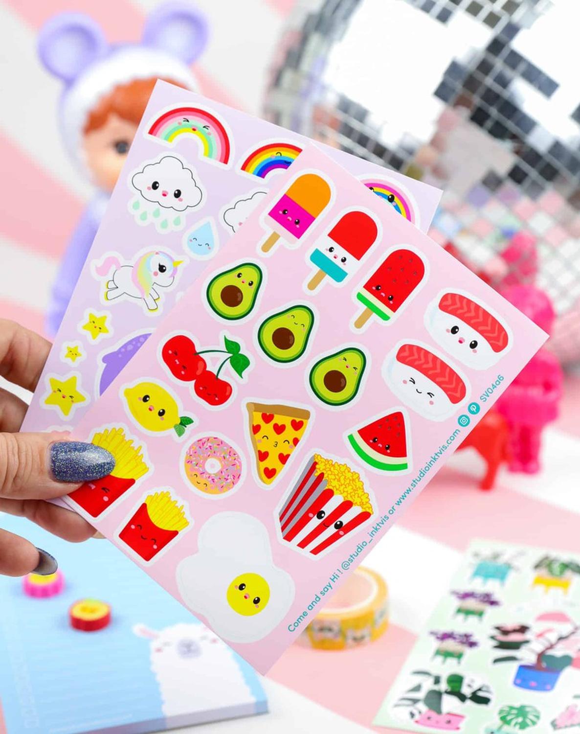 Stickervel Sushi fruit en fast food-Stickers-Hip-Studio Inktvis