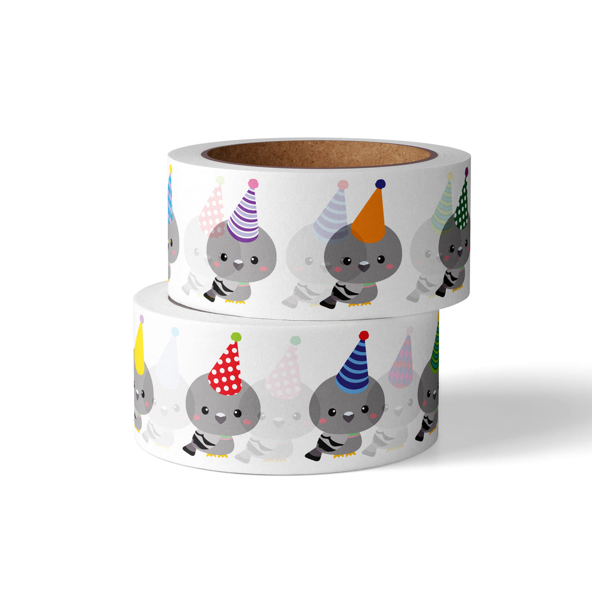 Washi Tape Party Doves with Party Hats