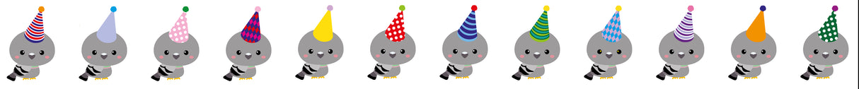 Washi Tape Party Doves with Party Hats
