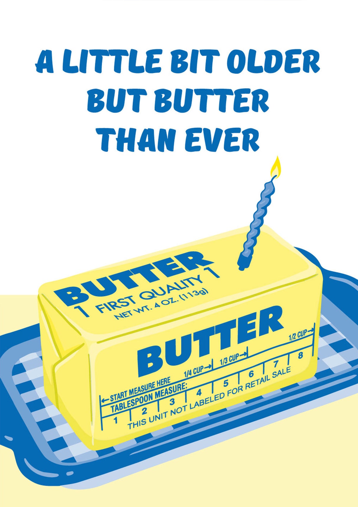 Riso print Verjaardagskaart Butter than ever Botervloot