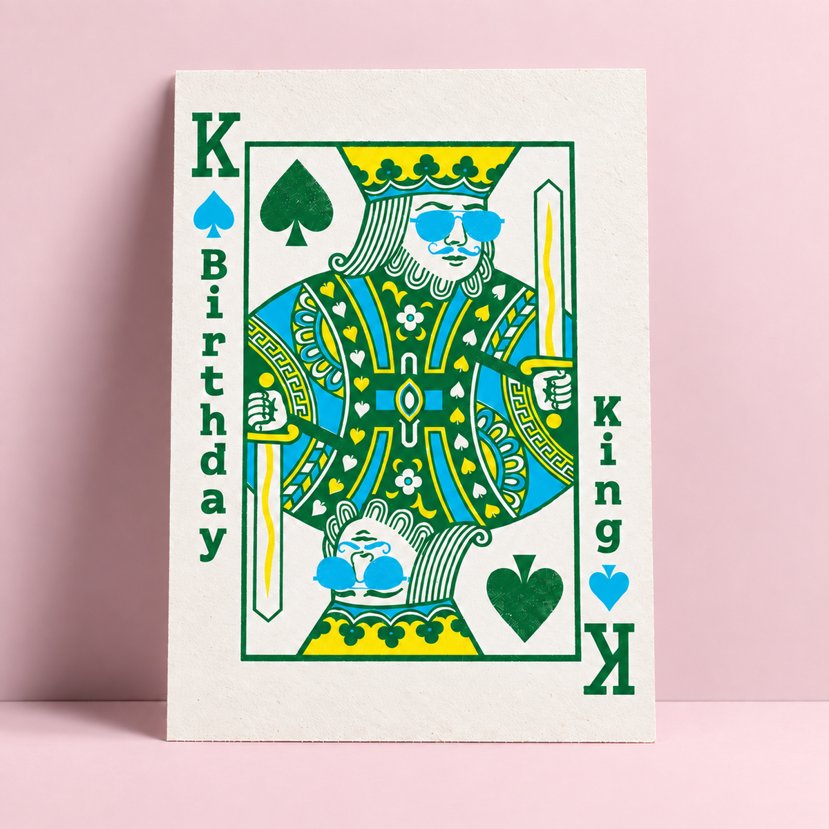 Risodruck-Geburtstagskarte Birthday King