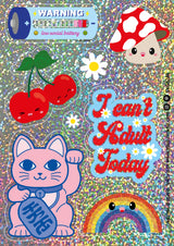 Glitter stickervel Maneki Neko, bloemen en meer-Stickers-Txt-Studio Inktvis