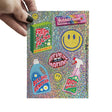 Glitter stickervel Smiley Bullshit remover en meer-Stickers-Txt-Studio Inktvis