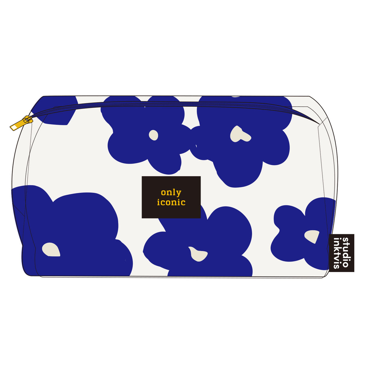 Tasje Only iconic wit met blauwe bloemen van teddy stof