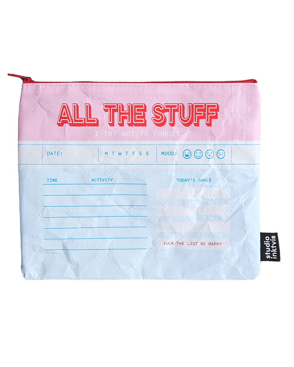 Pouchette etui All The Stuff I Try Not To Forget van gerecycled plastic-Etuis-Txt-Studio Inktvis